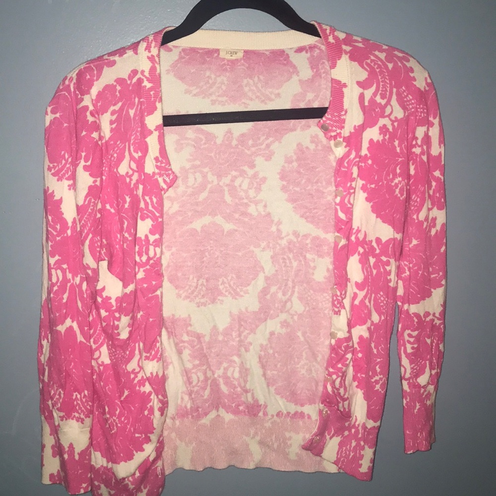 Pink&White Cardigan//J Crew